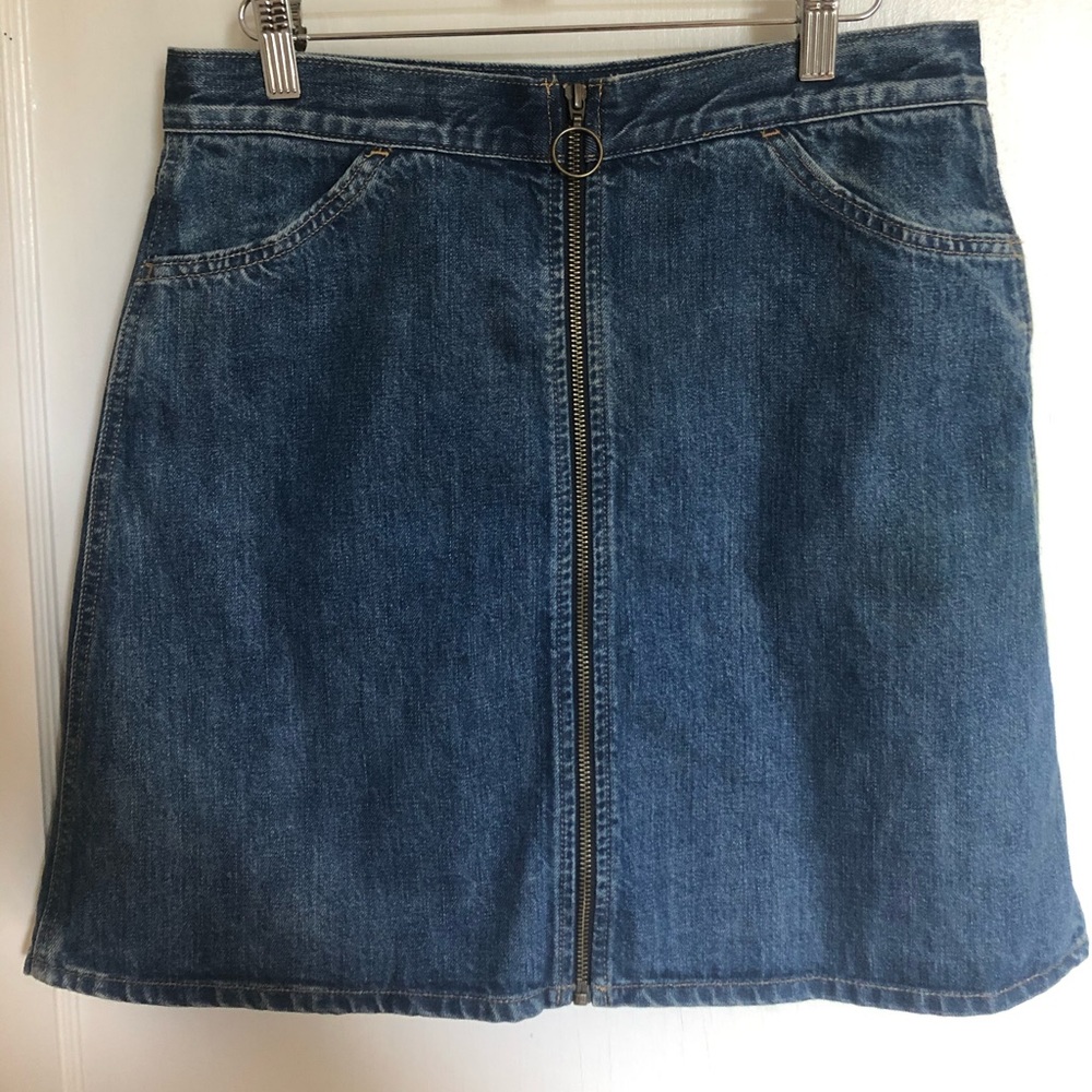 Levi’s Orange Tab Zip Front Jean Skirt